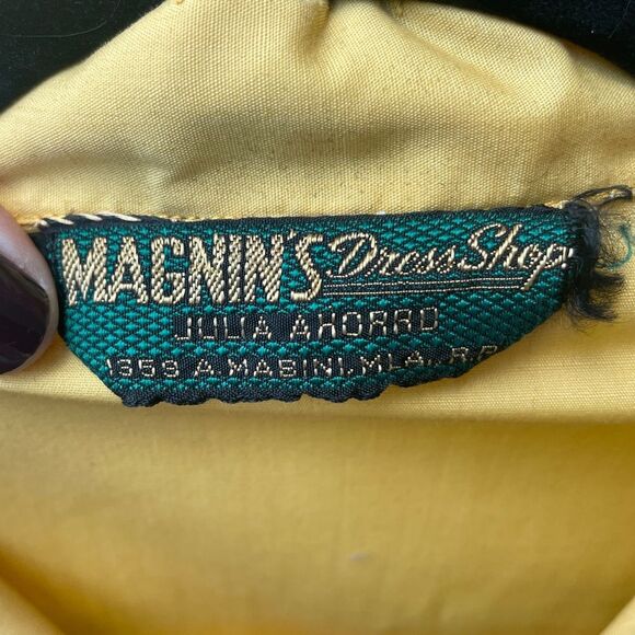 True Vintage VTG 1950s - Stunning Yellow Embroidered Antique Dress 10 - Picture 5 of 8